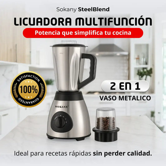 Sokany SteelBlend 2 en 1 — Licuadora Multifunción